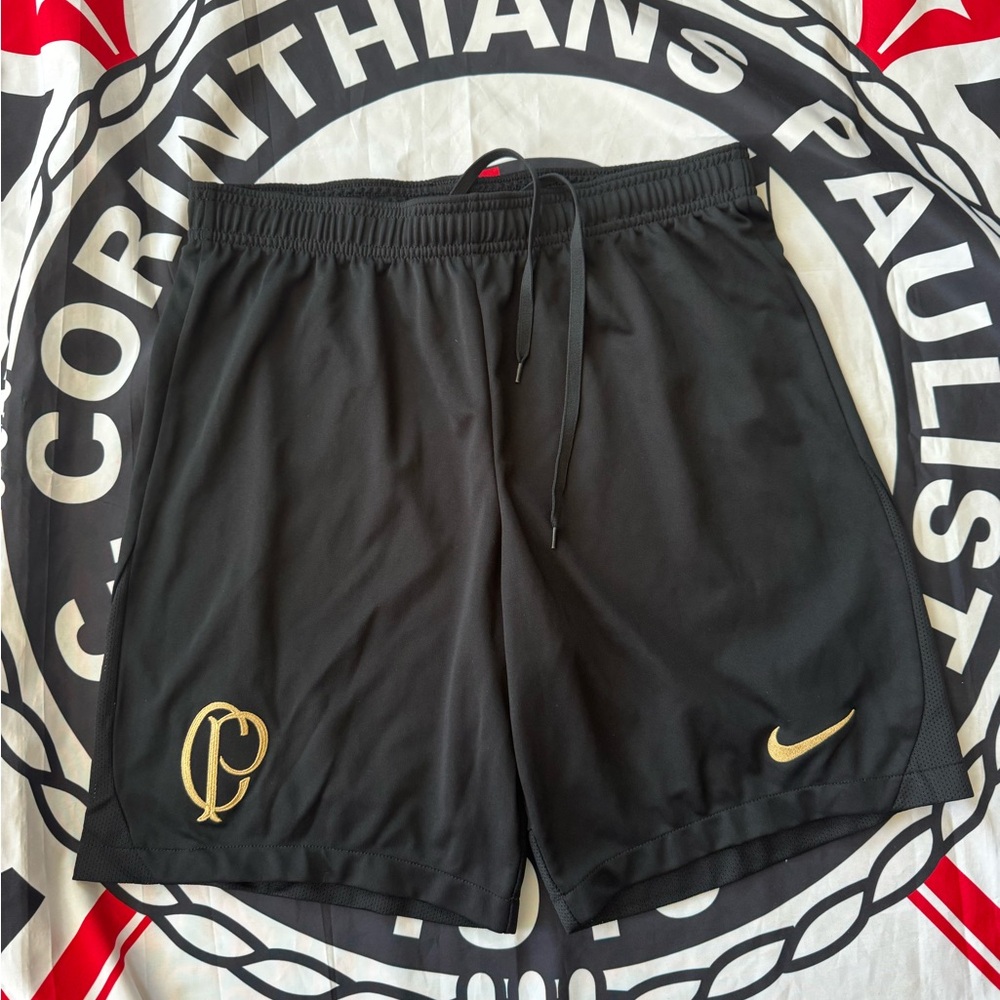 Corinthians special edition shorts with the old CP symbol